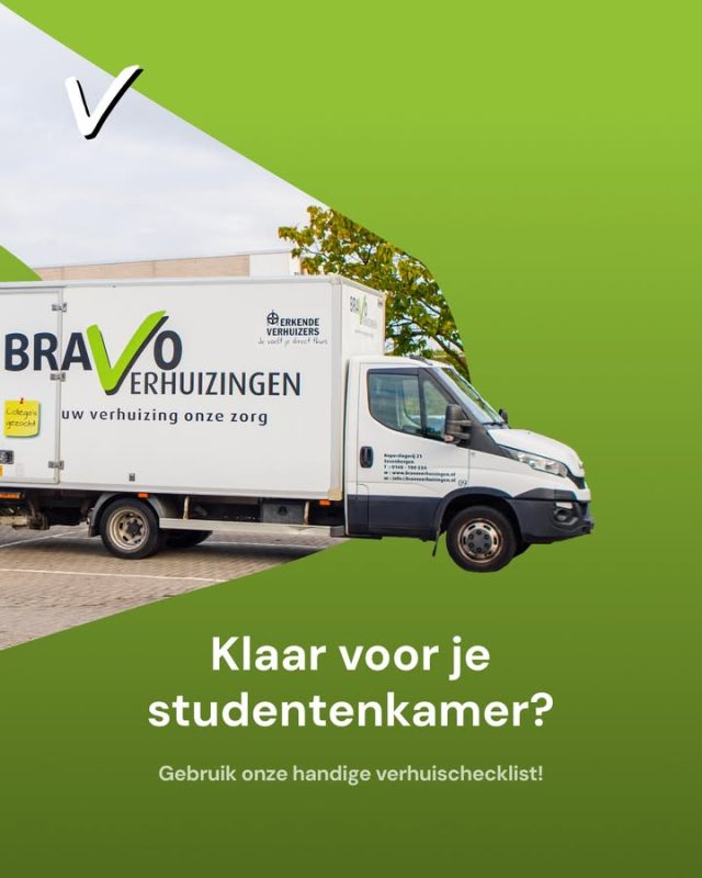 Op kamers? Verhuis slim (en zonder stress) met Bravo Verhuizingen! Heb je een studentenkamer of studio bemachtigd in de regio? Gefeliciteerd! Een verhuizing is vaak een grotere klus dan je denkt, maar met de juiste voorbereiding bespaar je een hoop stress én geld.

Om je op weg te helpen, hebben we de belangrijkste tips voor je op een rij gezet in ons nieuwste blog. https://www.bravoverhuizingen.nl/studenten-verhuizing/